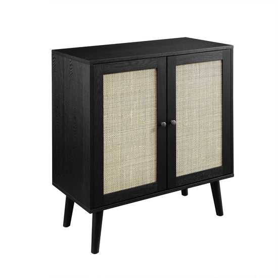 Walker Edison 30" Wood and Rattan 2-Door Accent Cabinet - lily & onyx