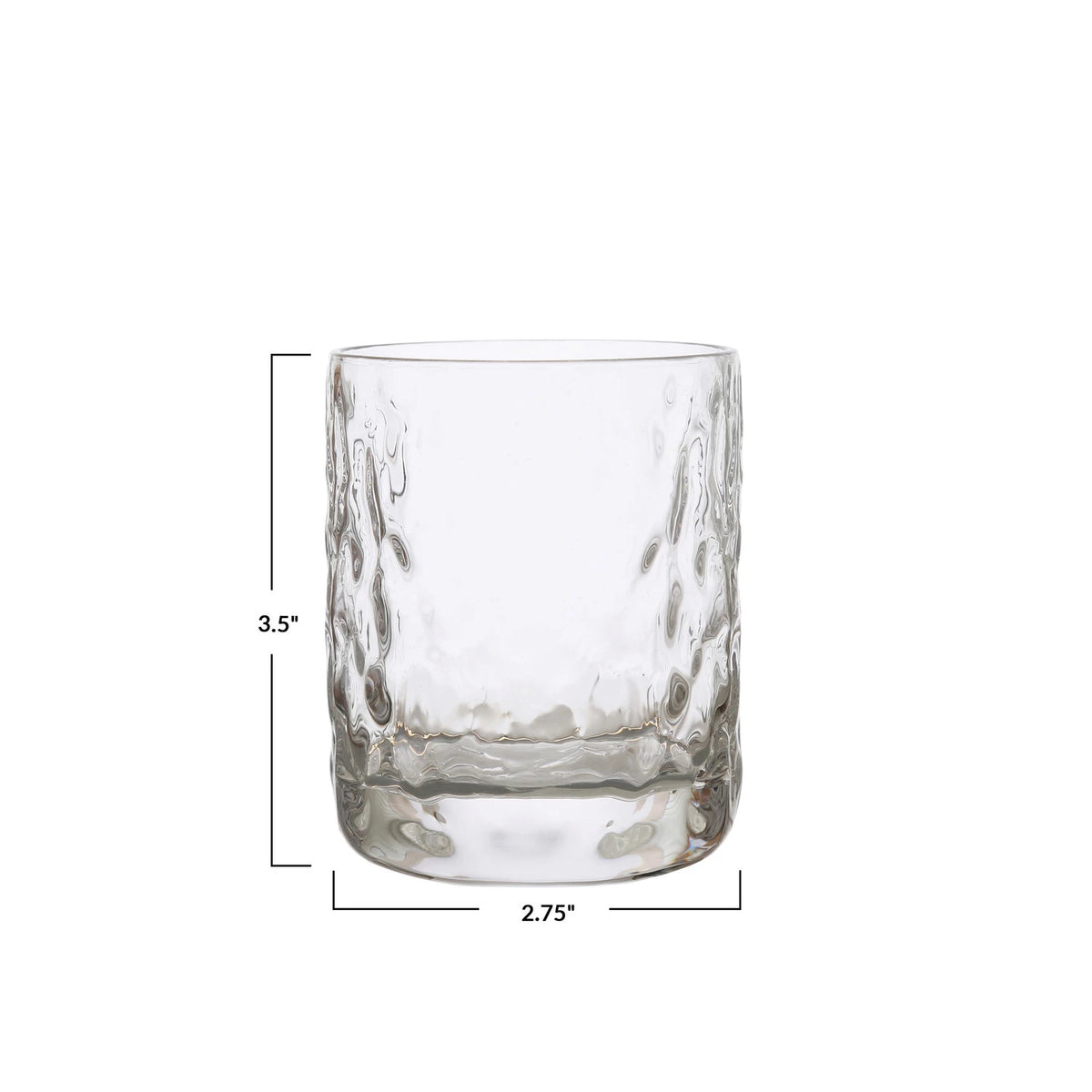 Bloomingville Hammered Drinking Glasses, 8 oz - Set of 6 - lily & onyx