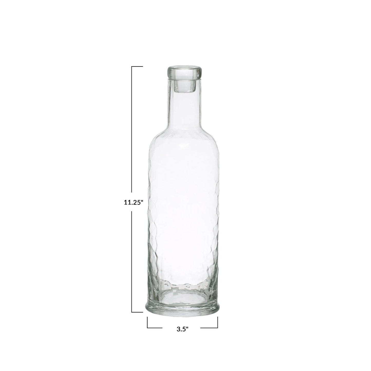 Hammered Glass Carafe with Stopper, 32oz
