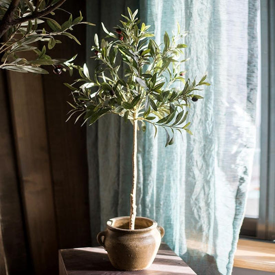 RusticReach Artificial Silk Faux Olive Tree In Pot - lily & onyx