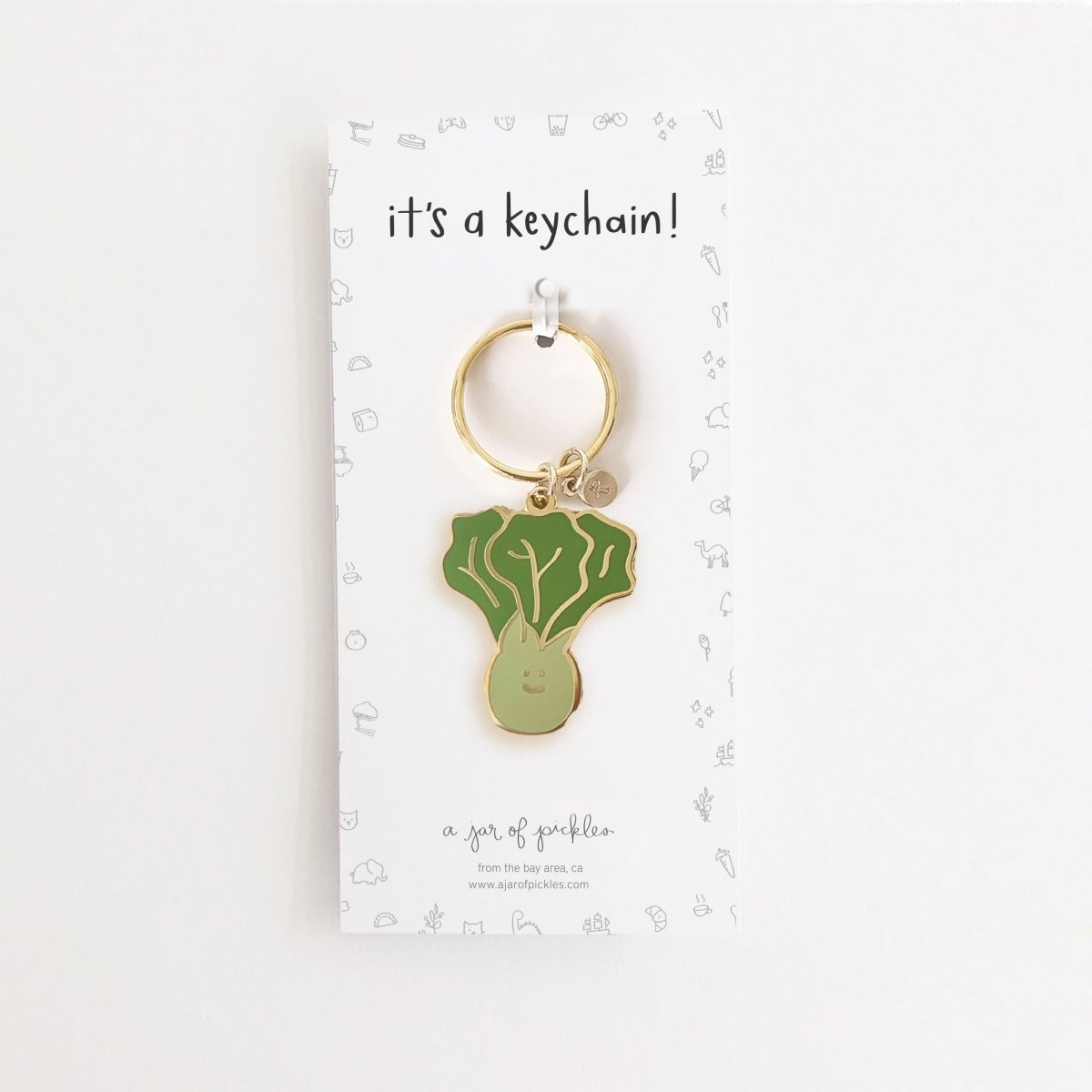 A Jar of Pickles Bok Choy Vegetable Keychain