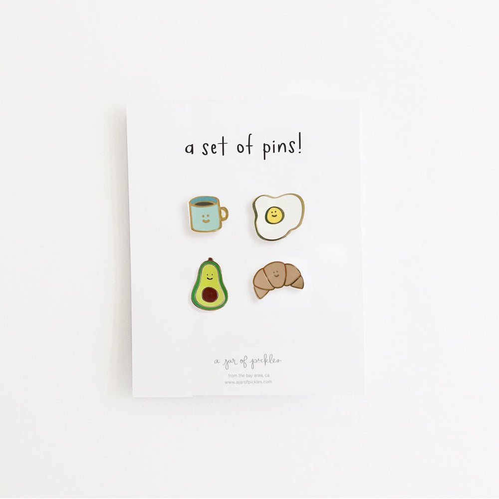 A Jar of Pickles Breakfast Pin, Set of 4