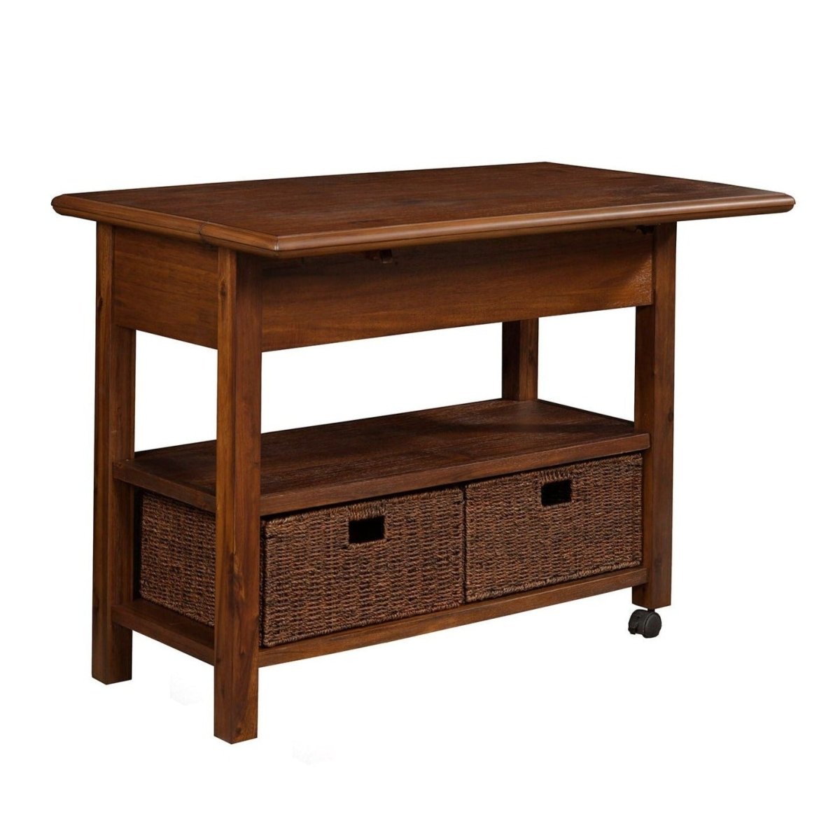 Alpine Furniture Caldwell Kitchen Cart, Antique Cappuccino - lily & onyx
