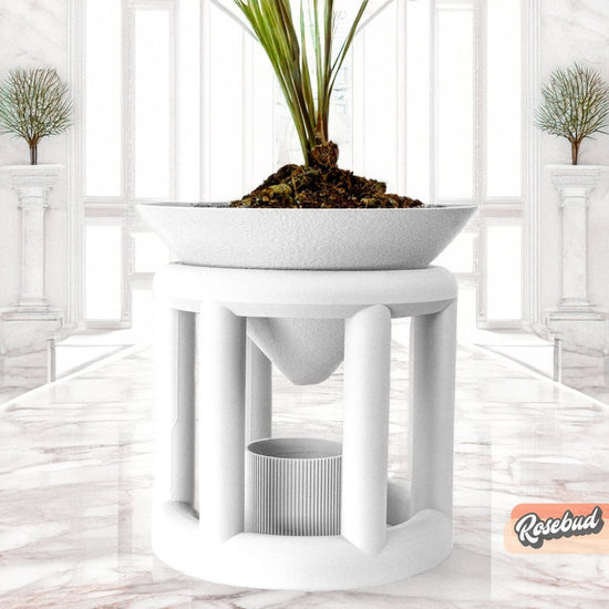 Rosebud HomeGoods Conduit Plant Stand with Plant Pot - lily & onyx