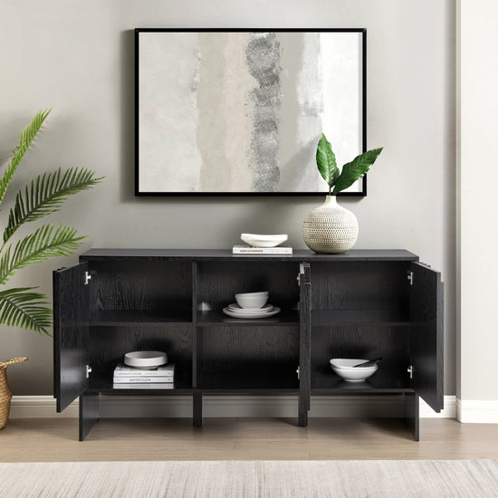 Walker Edison Contemporary Wood Detailed-Door Sideboard - lily & onyx