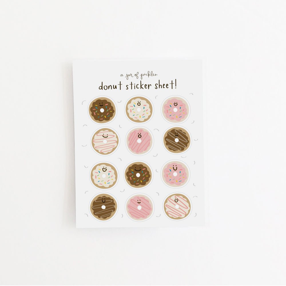 A Jar of Pickles Donut Sticker Sheet