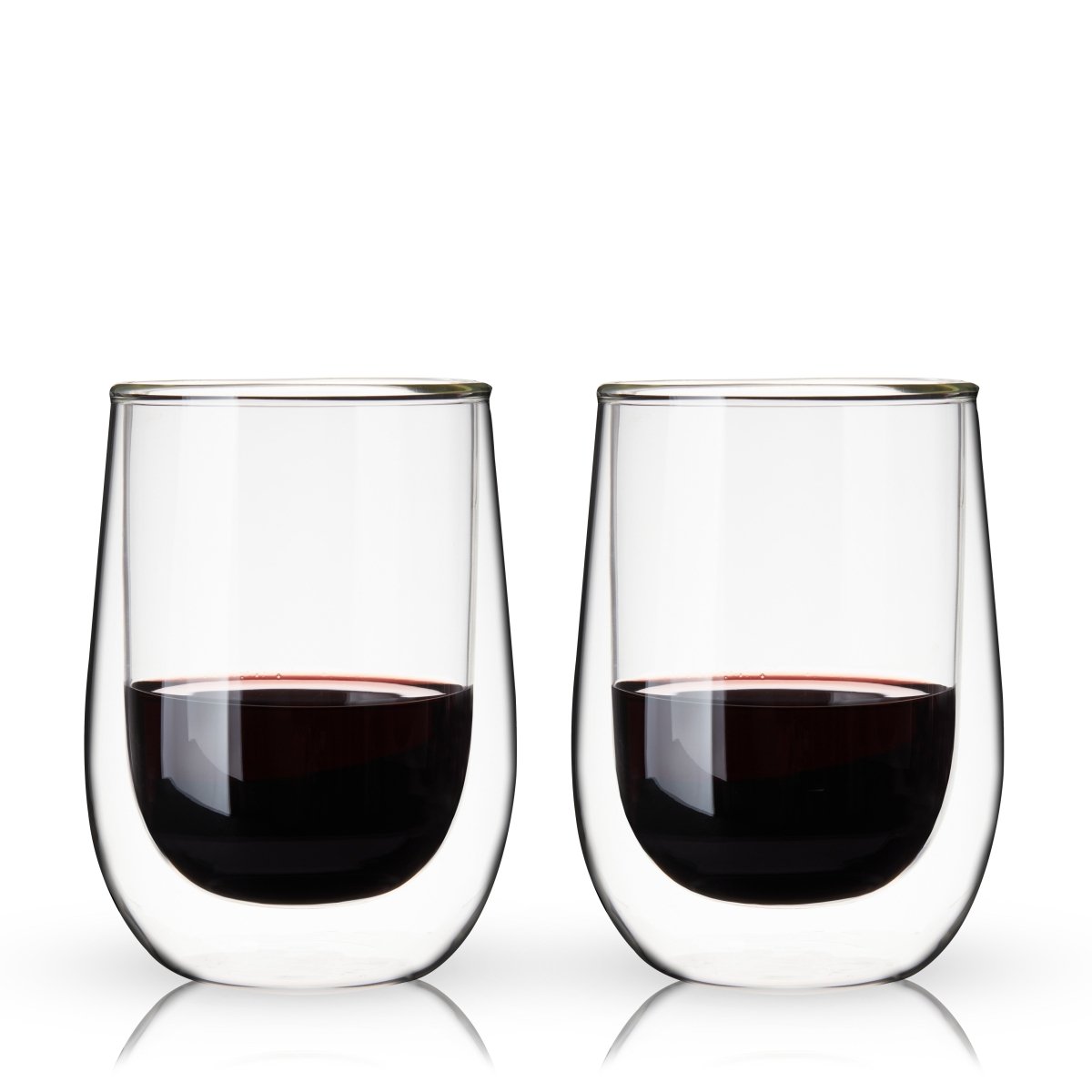 Double Walled Wine Glasses by True - Set of 2 - Clear