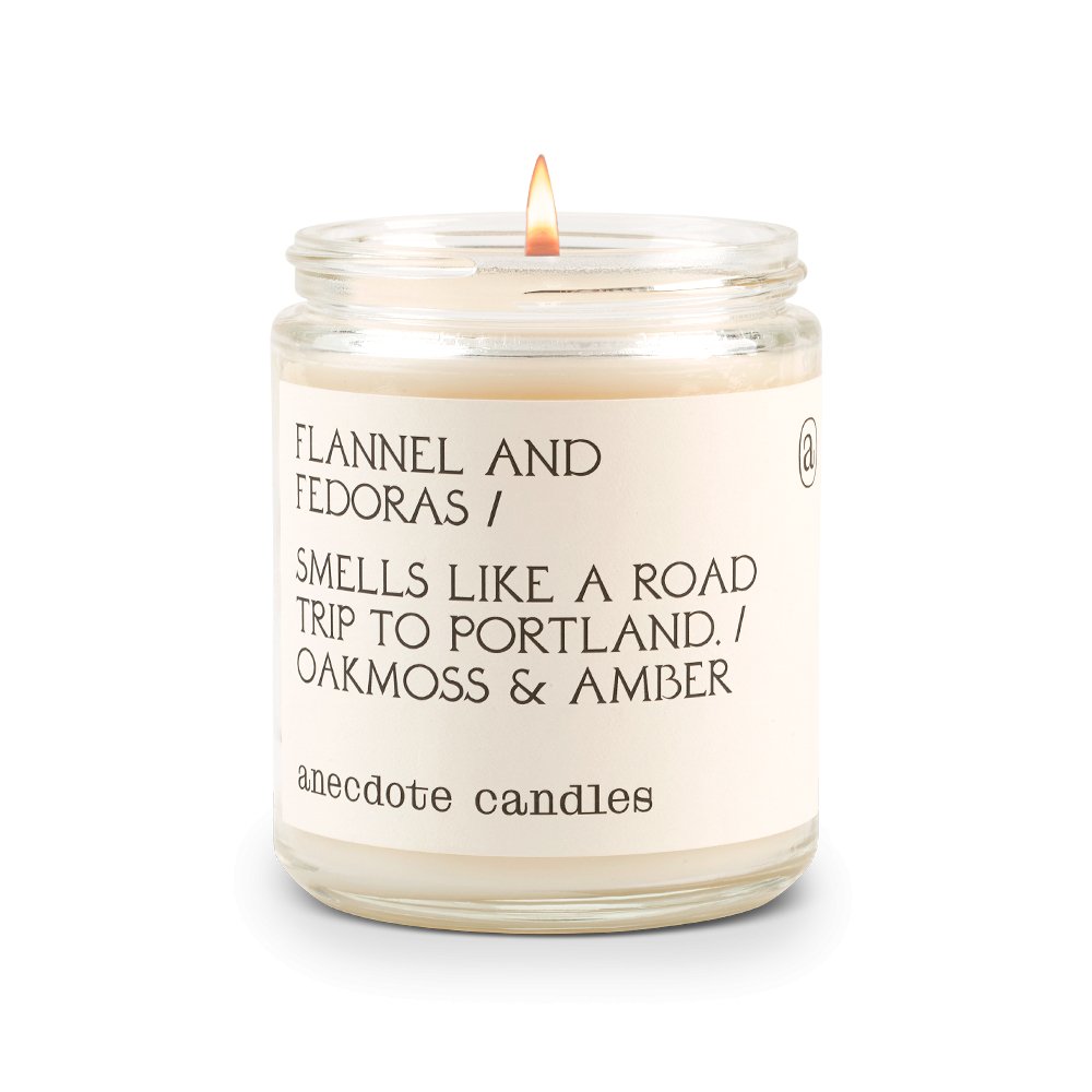 Anecdote Candles Flannel & Fedoras Candle - lily & onyx