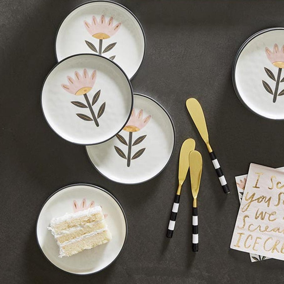 Flower Design Appetizer Plate, Set of 12 | lily \u0026 onyx, image size:906x906