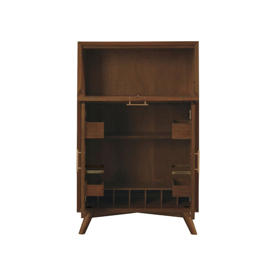 Alpine Furniture Flynn Large Bar Cabinet, Walnut - lily & onyx