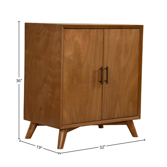 Alpine Furniture Flynn Small Bar Cabinet, Acorn - lily & onyx