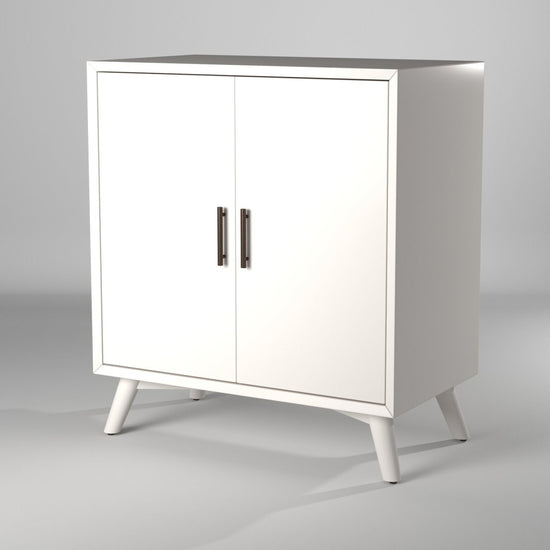 Alpine Furniture Flynn Small Bar Cabinet, White - lily & onyx