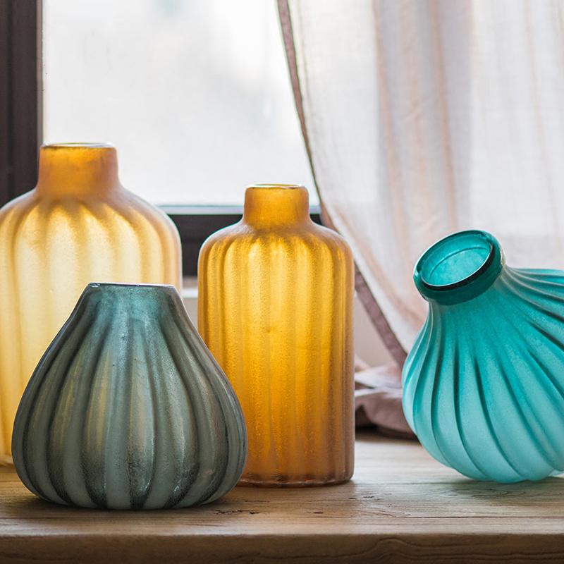 RusticReach Handblown Frosted Art Glass Vase - lily & onyx