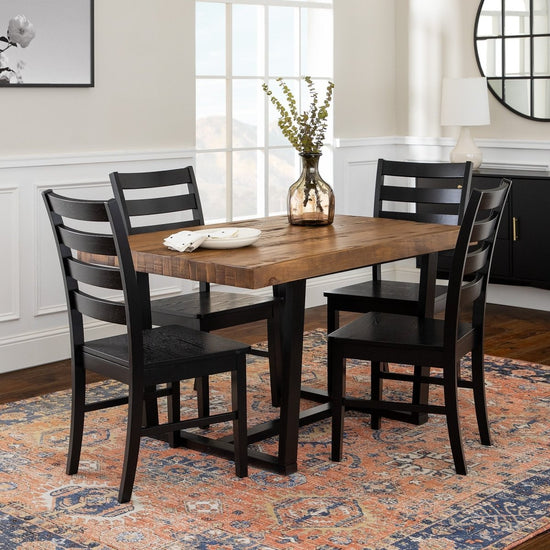 Walker Edison Homestead 5-Piece Distressed Dining Set - lily & onyx