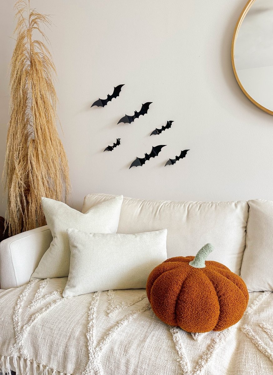 Jumbo Sherpa Orange Pumpkin Pillow lily onyx