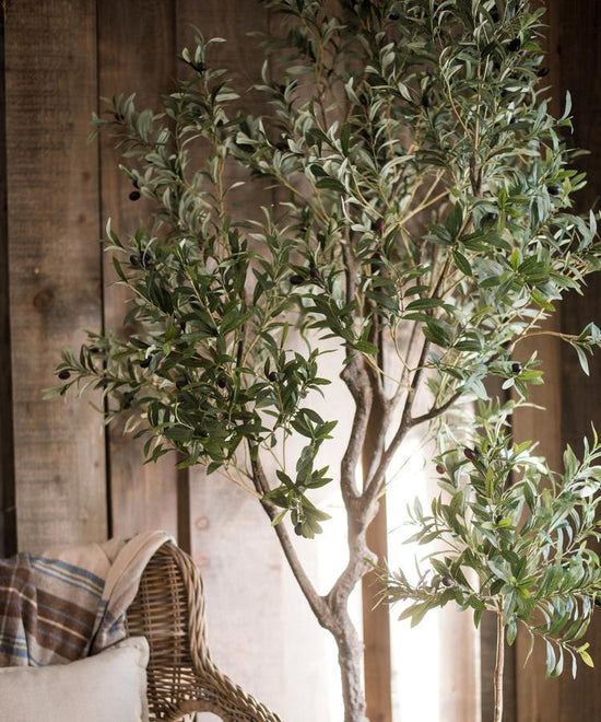 RusticReach Large Artificial 94" Tall Olive Tree In Pot - lily & onyx