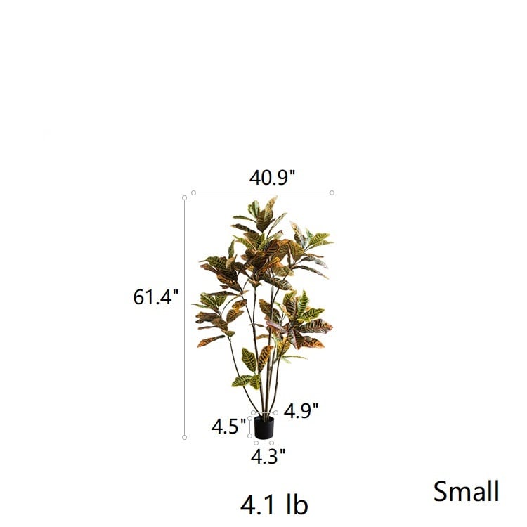RusticReach Large Leaf Artificial Croton Tree In Pot - lily & onyx