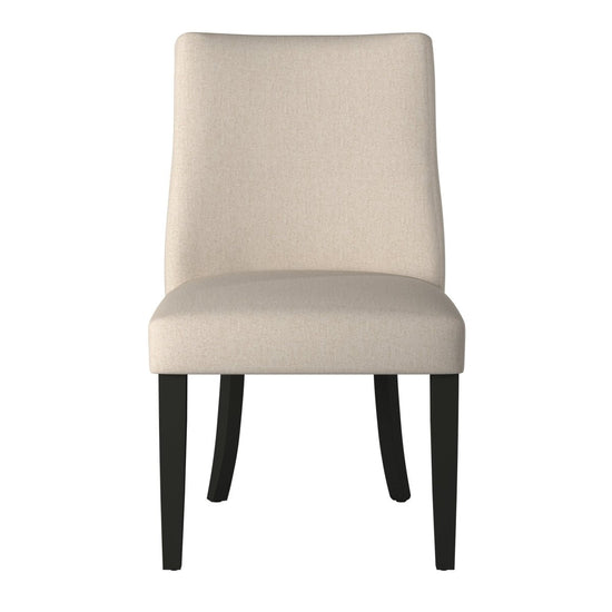 Alpine Furniture Live Edge Parson Chairs, Cream/Black - lily & onyx