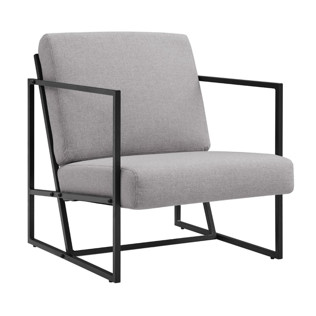 Walker Edison Mid-Century Modern Square Frame Fabric Lounge Chair - lily & onyx