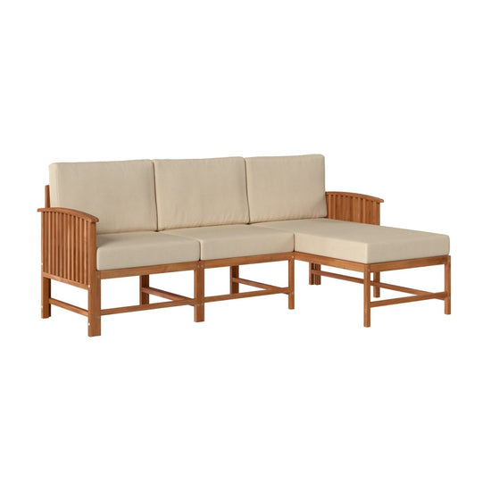 Walker Edison Midland Modern Solid Wood 3-Piece Outdoor Sectional Set - lily & onyx