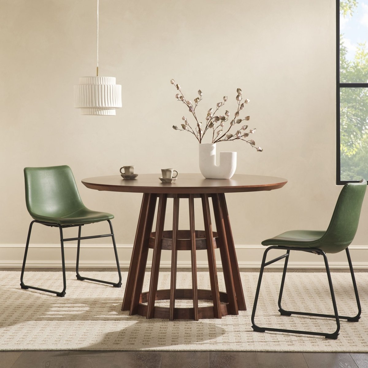 Walker Edison Modern 48 Round Solid Wood Dining Table - lily & onyx