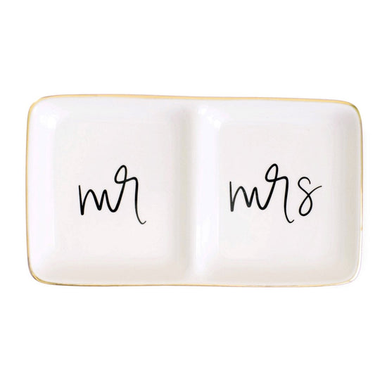 Sweet Water Decor Mr. and Mrs. Jewelry Dish - lily & onyx