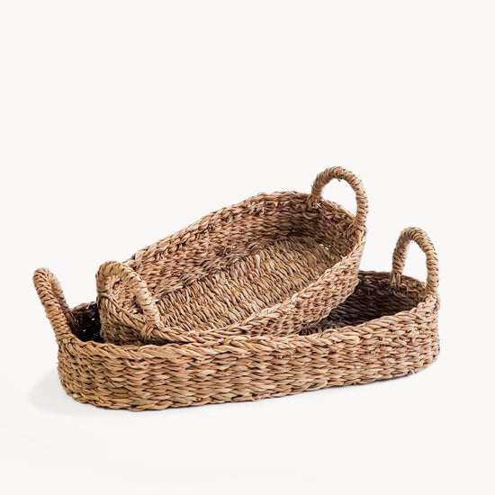 KORISSA Savar Bread Basket with Natural Handle - lily & onyx