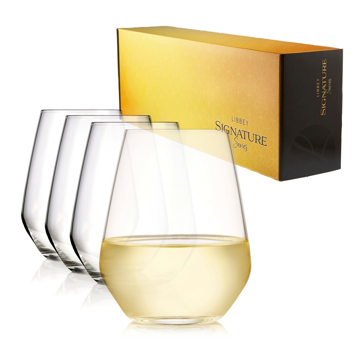 Libbey Greenwich Stemless Wine Glasses 18oz Set of 4
