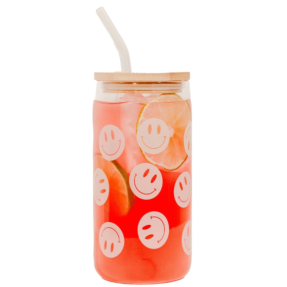 Sweet Water Decor Smiley Can Glass, 17 oz - lily & onyx