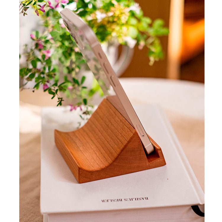 RusticReach Solid Wood Cellphone Desktop Stand - lily & onyx