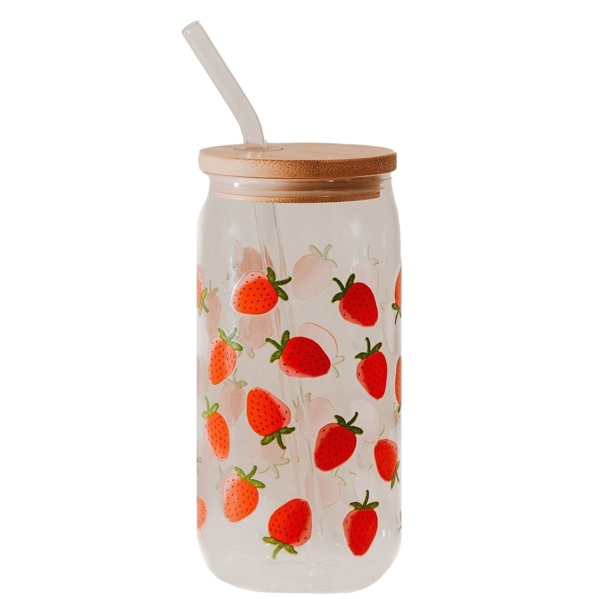 Sweet Water Decor Strawberry Can Glass, 17 oz - lily & onyx