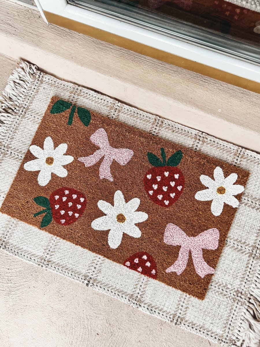 The Doormat Co. Strawberry, Daisy & Berry Pattern Doormat - lily & onyx