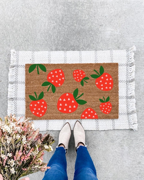 The Doormat Co. Strawberry Pattern Doormat - lily & onyx