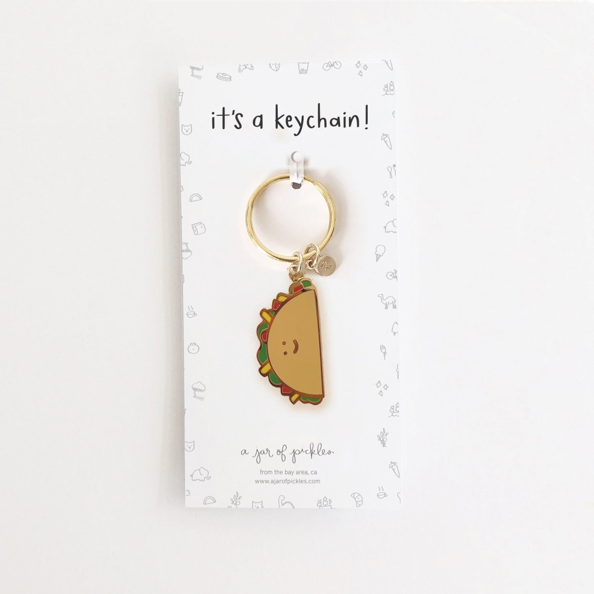 A Jar of Pickles Taco Keychain