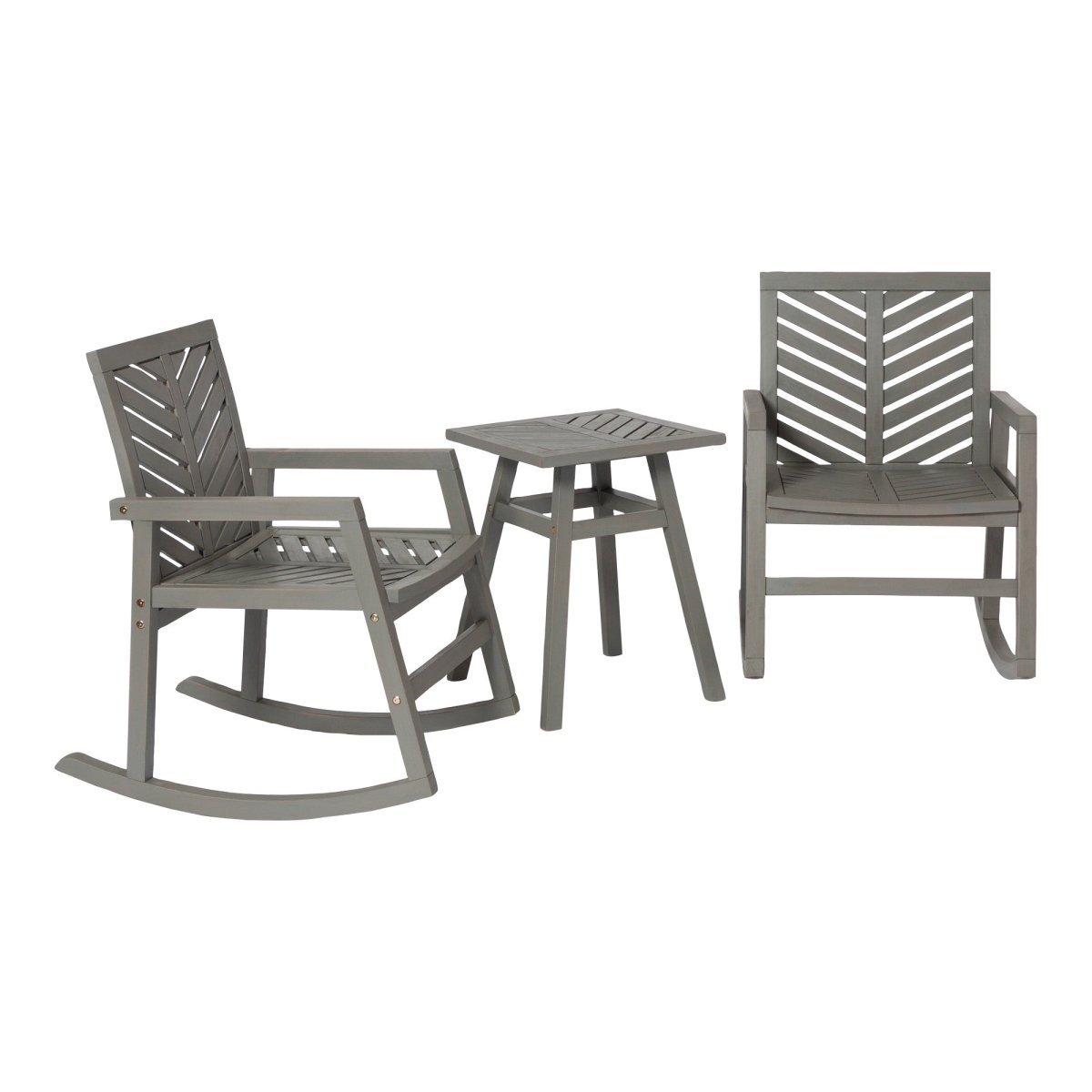 Walker Edison Vincent 3-Piece Outdoor Rocking Chair Chat Set - lily & onyx