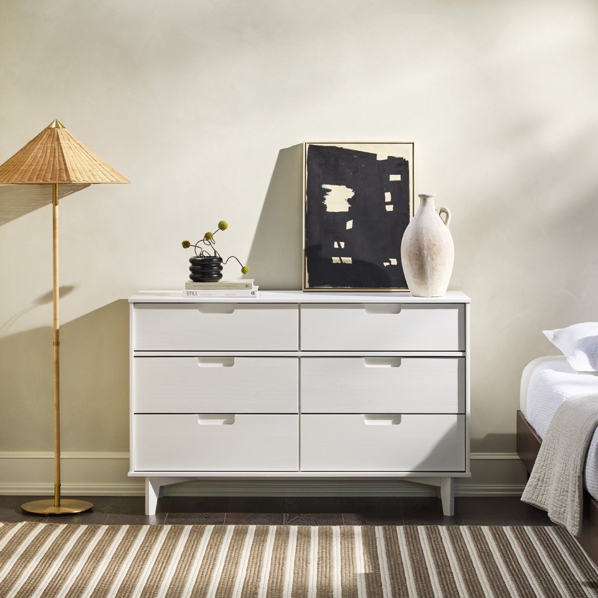 sloane mid century modern dresser Sloane Mid Century Modern 6 Drawer Solid Wood Dresser