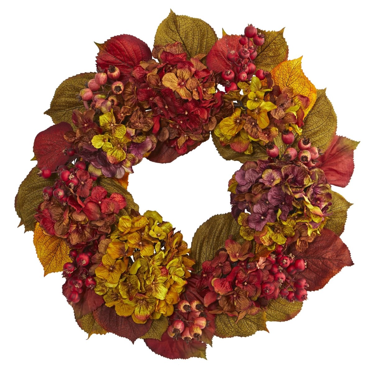Nearly Natural 24" Fall Hydrangea Wreath - lily & onyx
