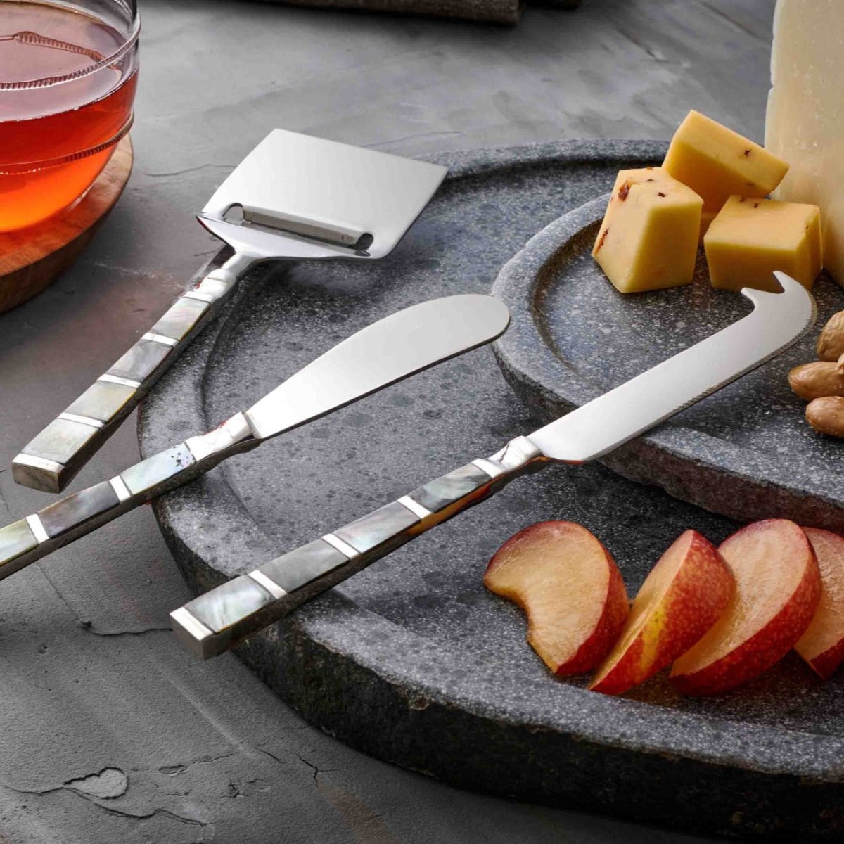 texxture Abalon™ Cheese Knives, Set of 3 - lily & onyx