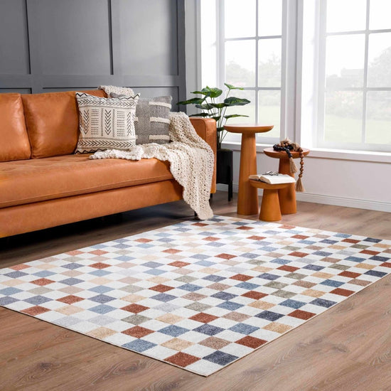 Hauteloom Alie Colorful Checkered Washable Rug - lily & onyx