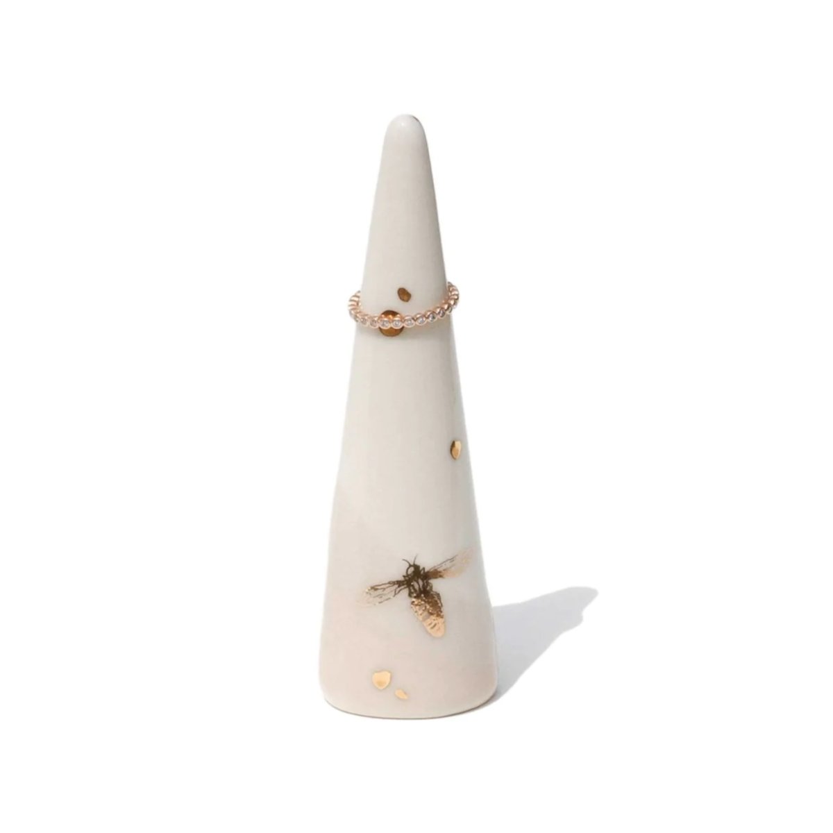 Apricity Ceramics Drops of Honey Bee Ring Cone lily onyx