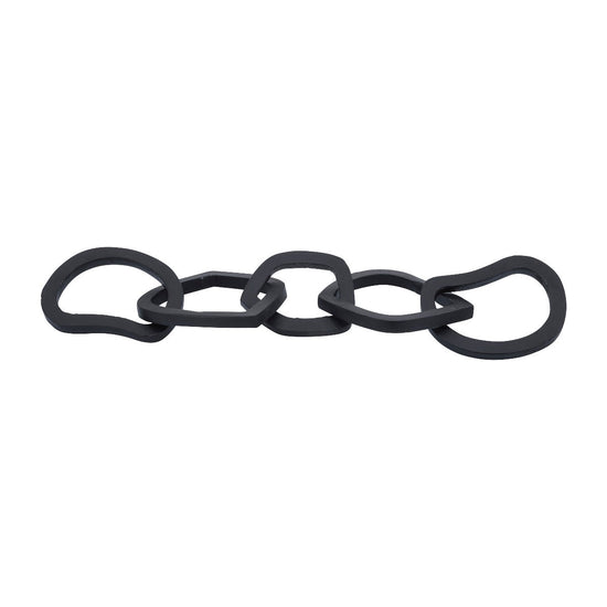 Sagebrook Home Black Metal 5 Link Chain Decorative Accent, 17" - lily & onyx
