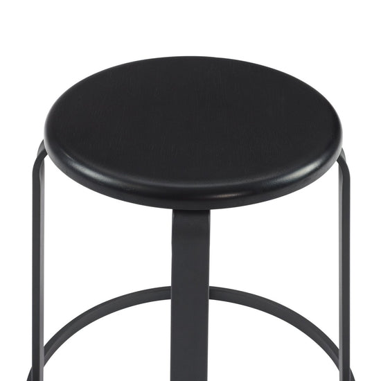 Walker Edison Colton 18" Metal and Wood Round Kitchen Stool - lily & onyx