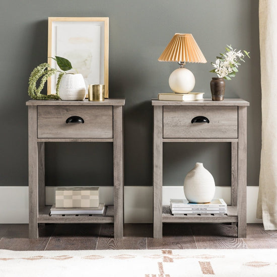Walker Edison Country Nightstand / Side Table - lily & onyx