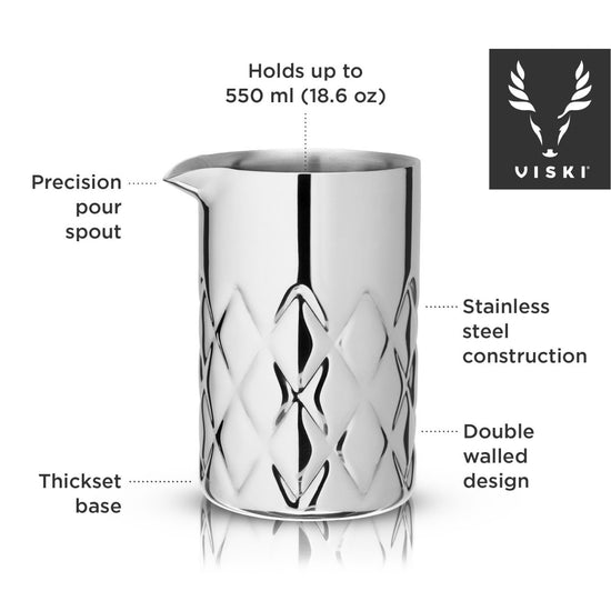 Viski Double-Walled Steel Mixing Glass - lily & onyx