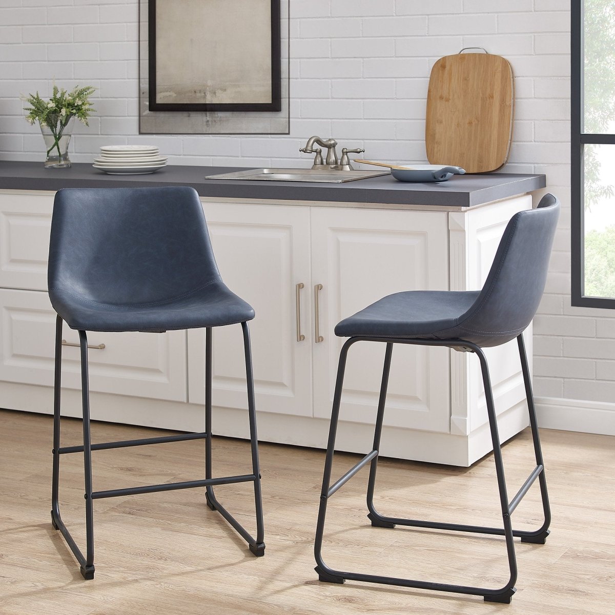 Walker Edison Faux Leather Counter Stools - lily & onyx