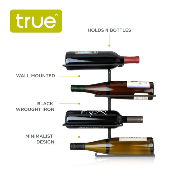 TRUE Four Bottle Wall Mounted Wine Rack - lily & onyx