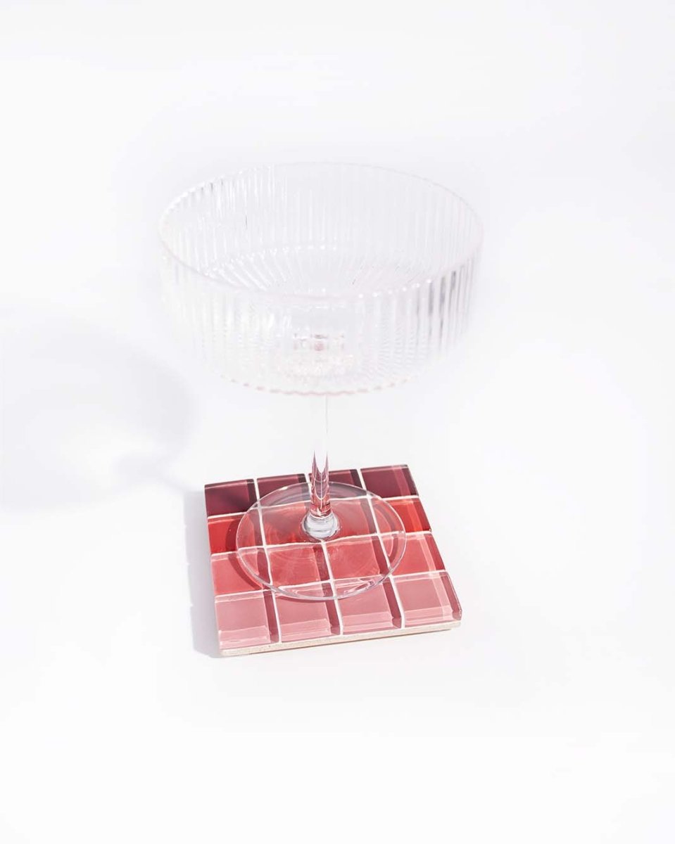 Subtle Art Studios Glass Tile Coaster - Ombre - Blush - lily & onyx