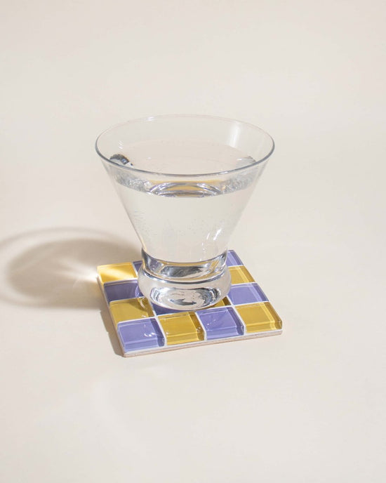 Subtle Art Studios Glass Tile Coaster - Raspberry Lemonade Taffy - lily & onyx