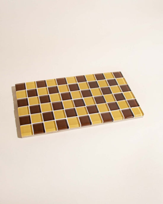 Subtle Art Studios Glass Tile Decorative Tray - Toffee & Almond Dark Chocolate - lily & onyx
