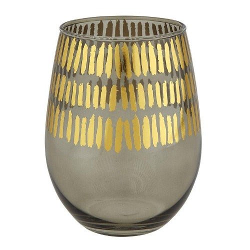 Santa Barbara Design Studio Gold + Grey Stemless Wine Glass, Set Of 6 - lily & onyx